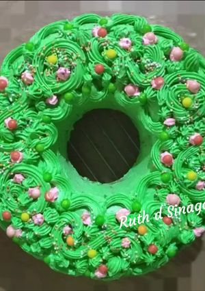 Foto resep Christmas wreath cake (panggang teflon n buttercream simpel 😉)
