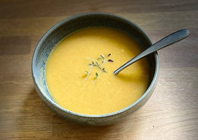 Sweet Potato and sweetcorn soup 🍠