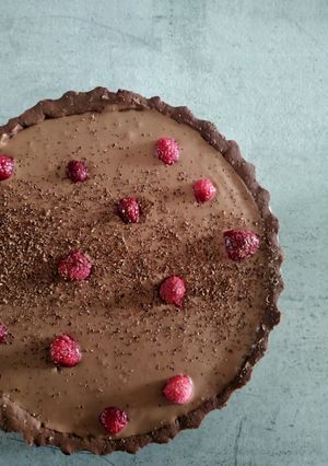 Une photo de Tarte chocolat aux fruits rouges