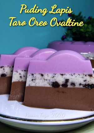 Foto resep Puding Lapis Taro Oreo Ovaltine