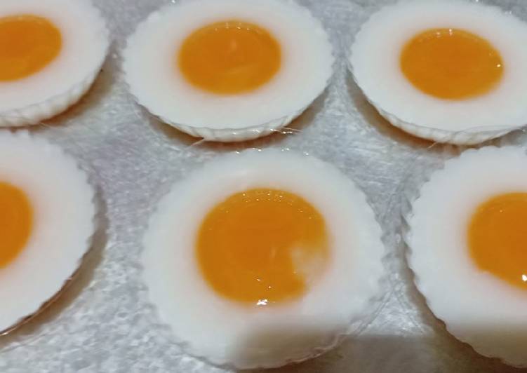 Puding telur mata sapi (susu mangga)
