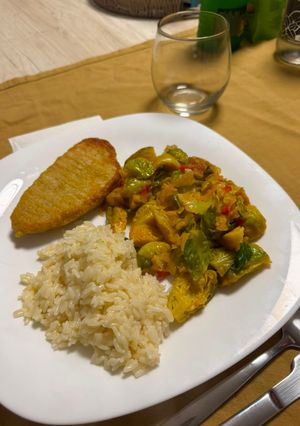 Una foto de Salteado de repollito de Bruselas