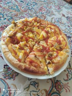 عکسی از دستور پیتزا قارچ و مرغ 🍕