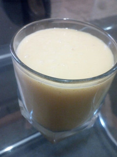 A picture of Mango and orange smoothie #mykidsfavouritedishcontest.