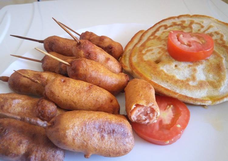 Easiest Way to Prepare Yummy Corn Dogs With A Bonus Pancake