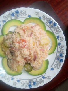 A picture of Mchele mwitu u'r quick Kenyan meal.