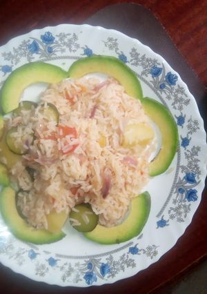 A picture of Mchele mwitu u'r quick Kenyan meal.