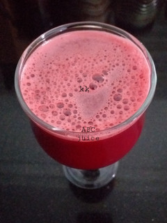 A picture of ABC juice (apple,beetroot,carrot).