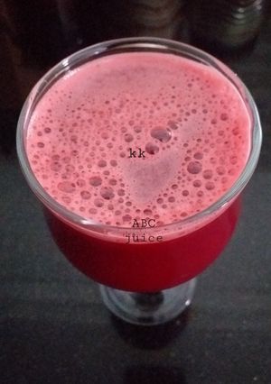 A picture of ABC juice (apple,beetroot,carrot).