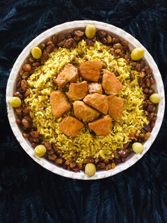 عکسی از دستور عدس پلو با مرغ