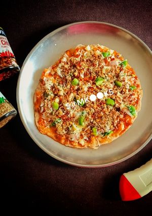 A picture of Nutritious Sorghum Flour - Cheese spread - Pizza.