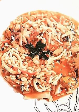 O poză a rețetei Risotto cu fructe de mare.