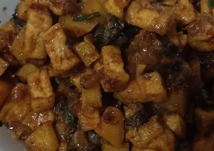 Oseng keong sawah,tahu,kentang