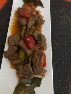 Una foto de Hígado de cerdo en salsa