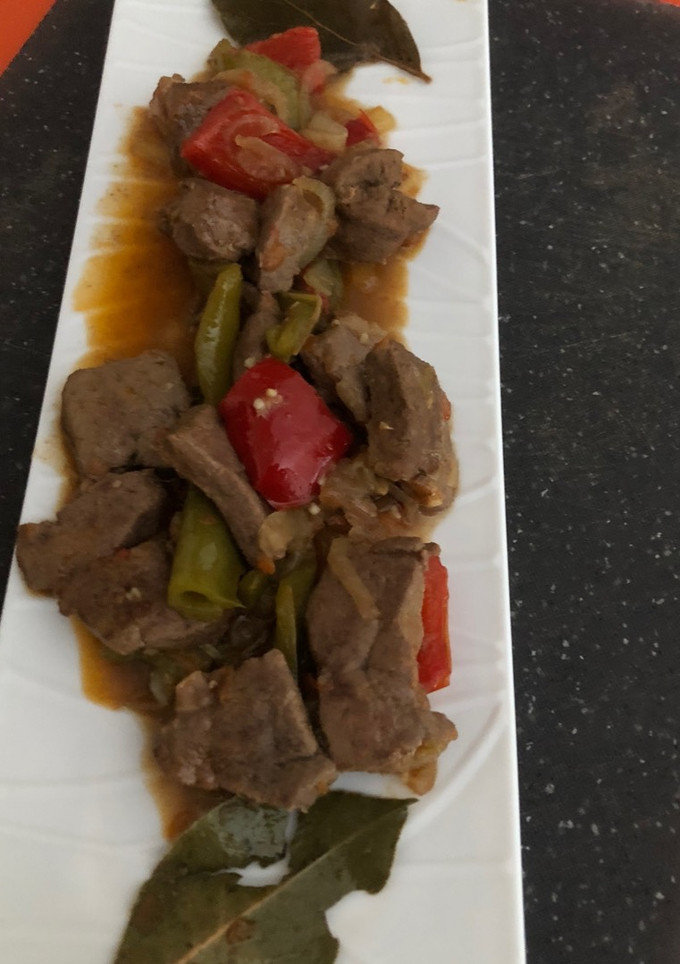 Una foto de Hígado de cerdo en salsa