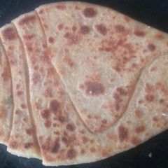 A picture of Shankh/ conch shaped layered paratha.