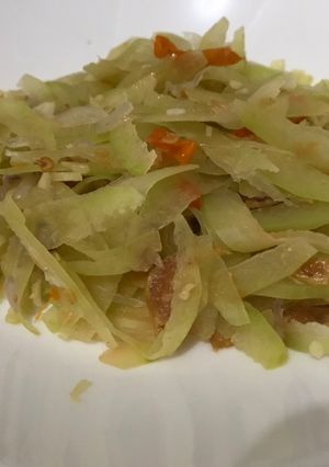 Foto resep Tumis kulit putih semangka ebi pedas