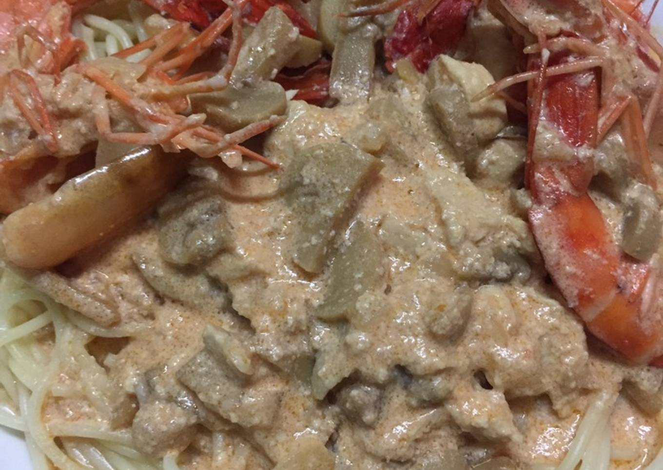 Spaghetti dengan oleo oleo