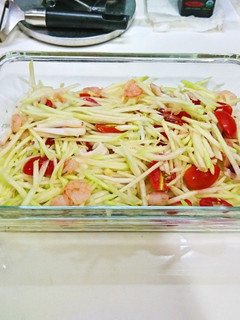泰式涼拌海鮮青木瓜絲 的食譜成品照片