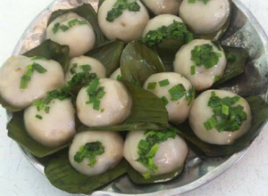 Hình của món Bánh ít trần chay.
