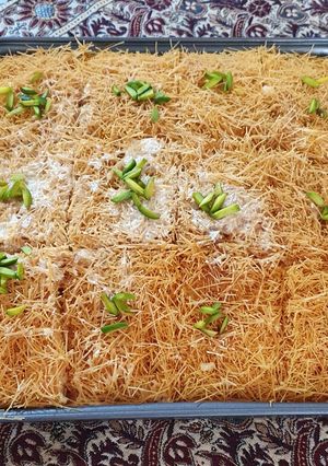 عکسی از دستور کیک باقلوا شعریه 😍(دسرکیک عربی)😋