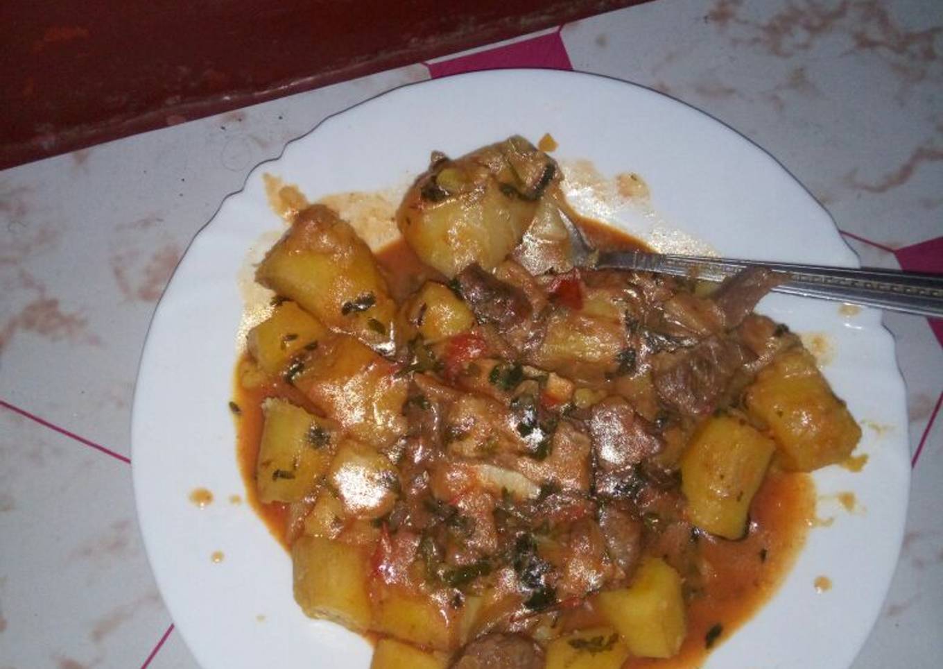 Matoke stew with beef