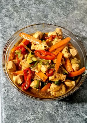 Una foto de Pollo con salsa de ostras