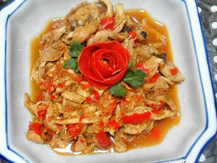 Resep Ayam goreng suwir rica-rica Simpel