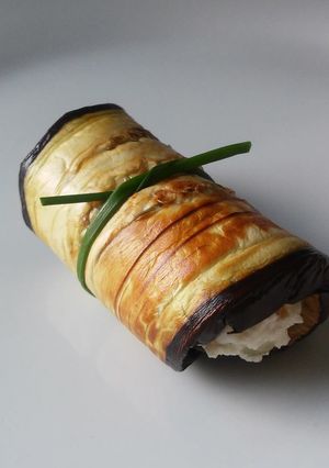 Una foto de Rollos de berenjena y ricota