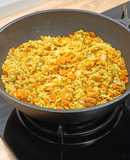 Salteado de arroz con zanahorias al curry