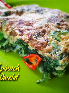 Foto resep Spinach Omelet (Telur Dadar Bayam)