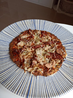 Una foto de Pizza con base de calabacín en Airfryer