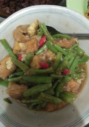 Foto resep Tumis kacang panjang tahu