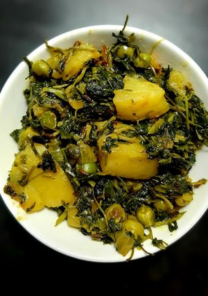 A picture of Aloo Methi Sabzi(Curry).
