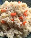 Simple Rice Cooker Rice & Red Lentils Pilaf with Vegetable