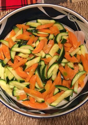 A picture of Carrot and zucchini mix #mashujaarecipe#.
