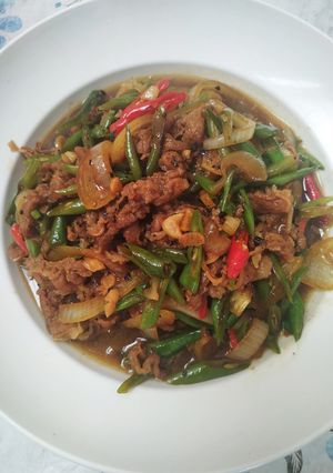 Foto resep 1. Cah Buncis Sapi Lada Hitam