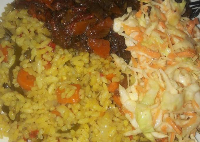 Fride rice with peppered chiken