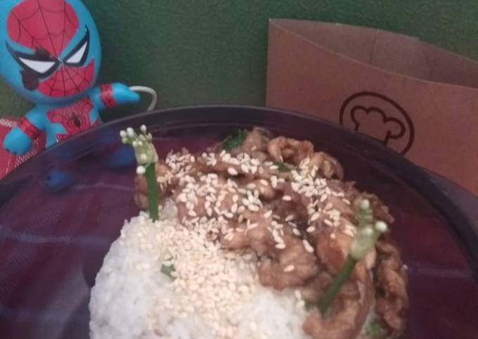 Rice bowl ayam teriyaki sederhana