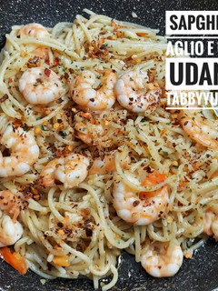 Foto resep Spaghetti Aglio e Olio Udang