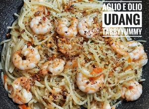 Foto resep Spaghetti Aglio e Olio Udang