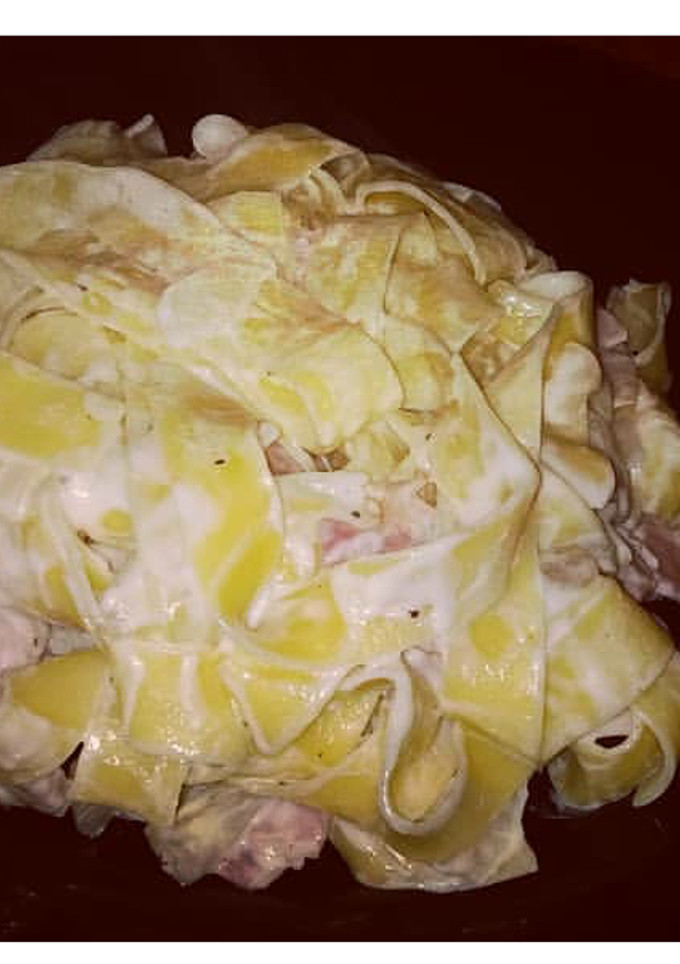 Una foto de Pasta carbonara