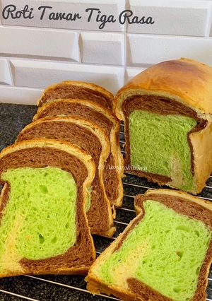 Foto resep Roti Tawar 3 Rasa (original, Coklat dab Pandan)