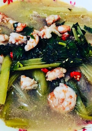 Hình của món Bông súng nấu tôm.
