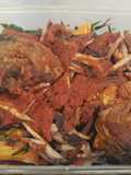 Roasted yam with ugba and fish