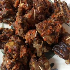 A picture of Peppered goat meat.