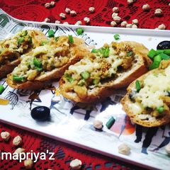A picture of Chickpeas and Cheese Bruschetta.