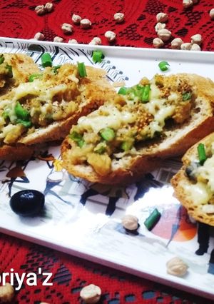 A picture of Chickpeas and Cheese Bruschetta.