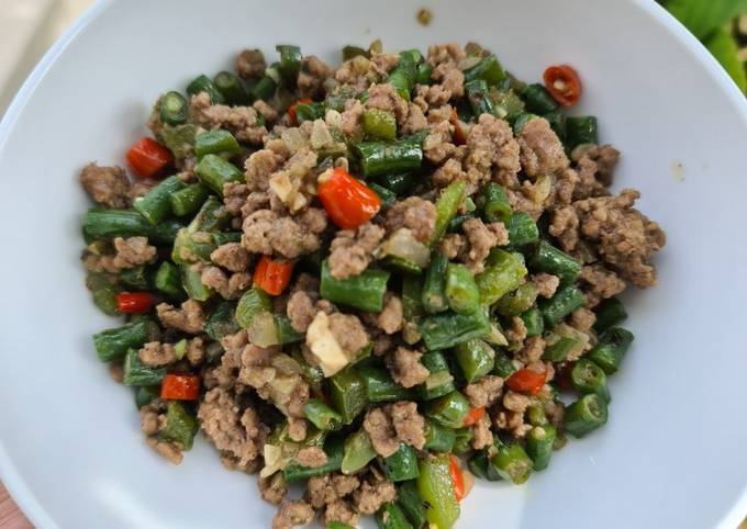 Resep Tumis Daging Cincang Dan Kacang Panjang Oleh Rissa Cookpad