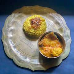 A picture of Chola’r Dal’r Bhuni Khichudi for Durga Saptami.